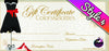 HUGE SALE on Gift Certificates